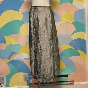 Vintage Free People Sheer metallic Silver Skirt